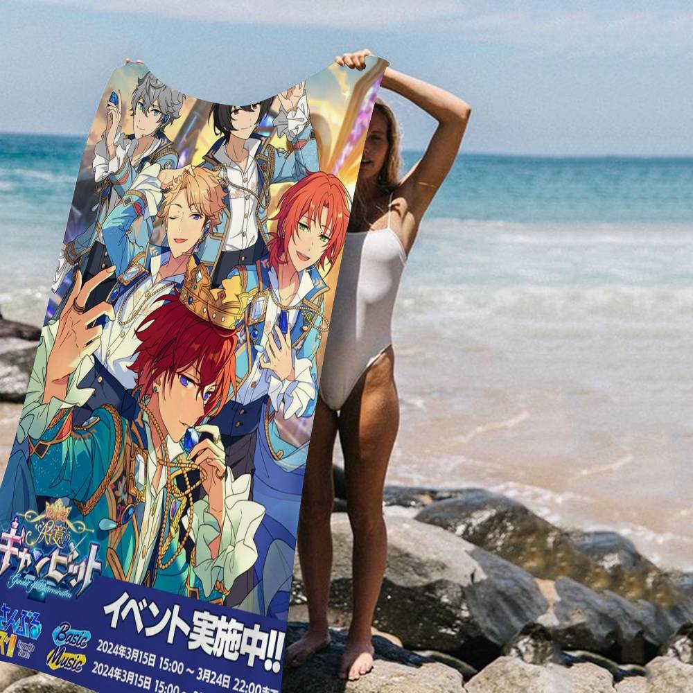Девочка Игра E-Ensemble Stars Микрофибра Печатное Пляжное Полотенце Альпинизм Йога Пляж Плавание Бег Впитывающее Мягкое Полотенце