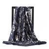 Women Fashion Square Vintage Print Satin Neckerchief Sun-Proof Scarf Scarves Shawl High Quality 1PC 90*90cm