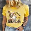 Polyester 100% gnome/gnome Fashion Creative Trend Pattern Simple Round-neck Short-sleeved Casual Sports T-shirt
