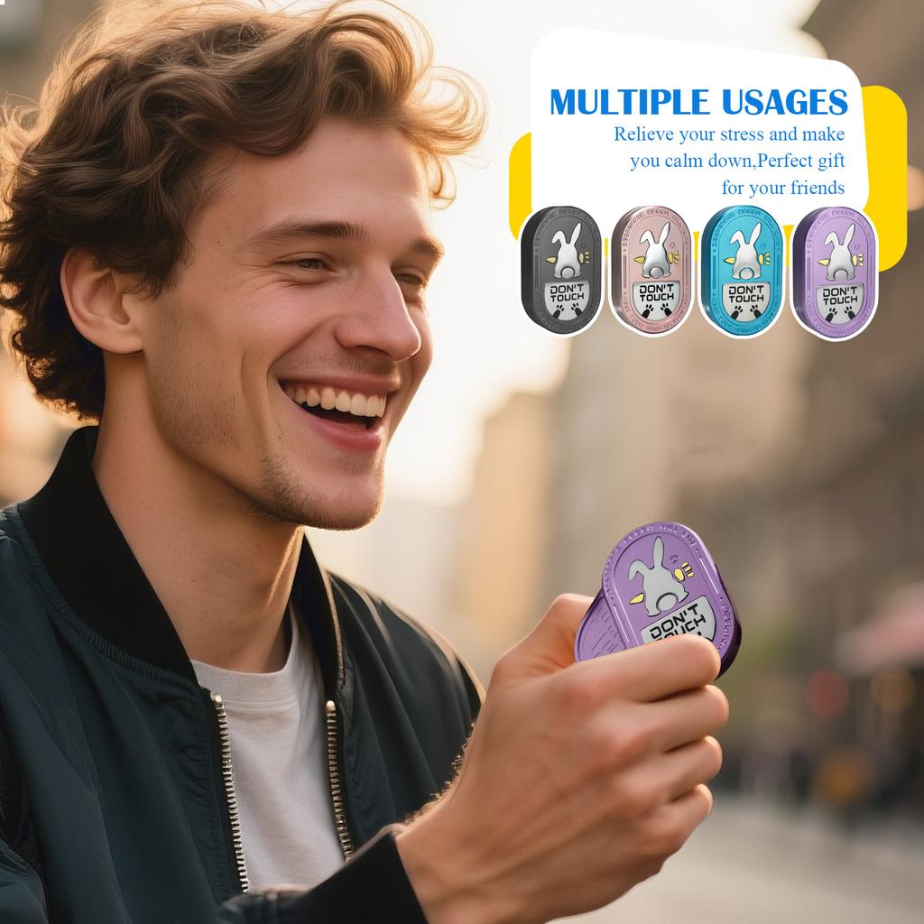 EDC Stress Relieving Toy Irritable Bunny Fingertip Stress Relieving Toy Mechanical Direct Push Rotating Push Card
