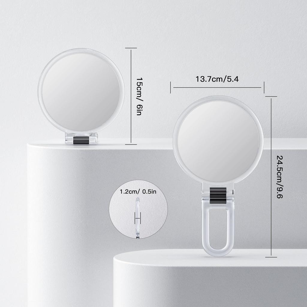 Красивое ручное зеркало с увеличительным стеклом 20x, складное зеркало для макияжа с ручкой, компактное зеркало 20x и 1x, настольное зеркало, компактное, удобное для переноски, круглое, прозрачное