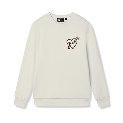 Fila X Études Heartbreaker Fashion Универсальный Трендовый Повседневный Пуловер Свитшот Мужской свитшот Антилопа-Белый F11M516202FIV