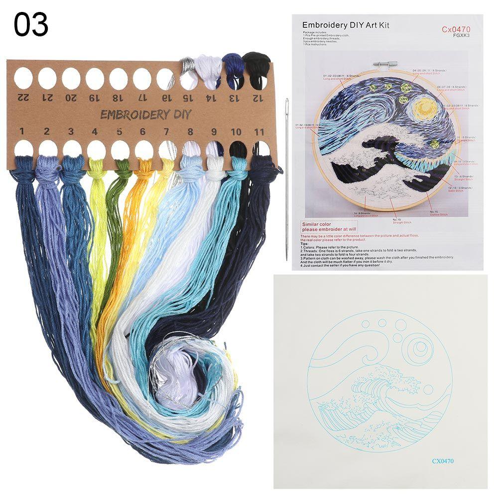 Рукоделие Орнамент Швейные Принадлежности Пяльцы Игла Дырокол Цветочная Вышивка Крестом Набор