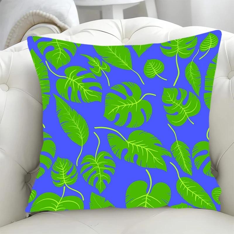 Luxury Home Decor Pillow Cover Living Room Sofa Cushion Cover Tropical Rainforest Grass Pattern Cushion Cover