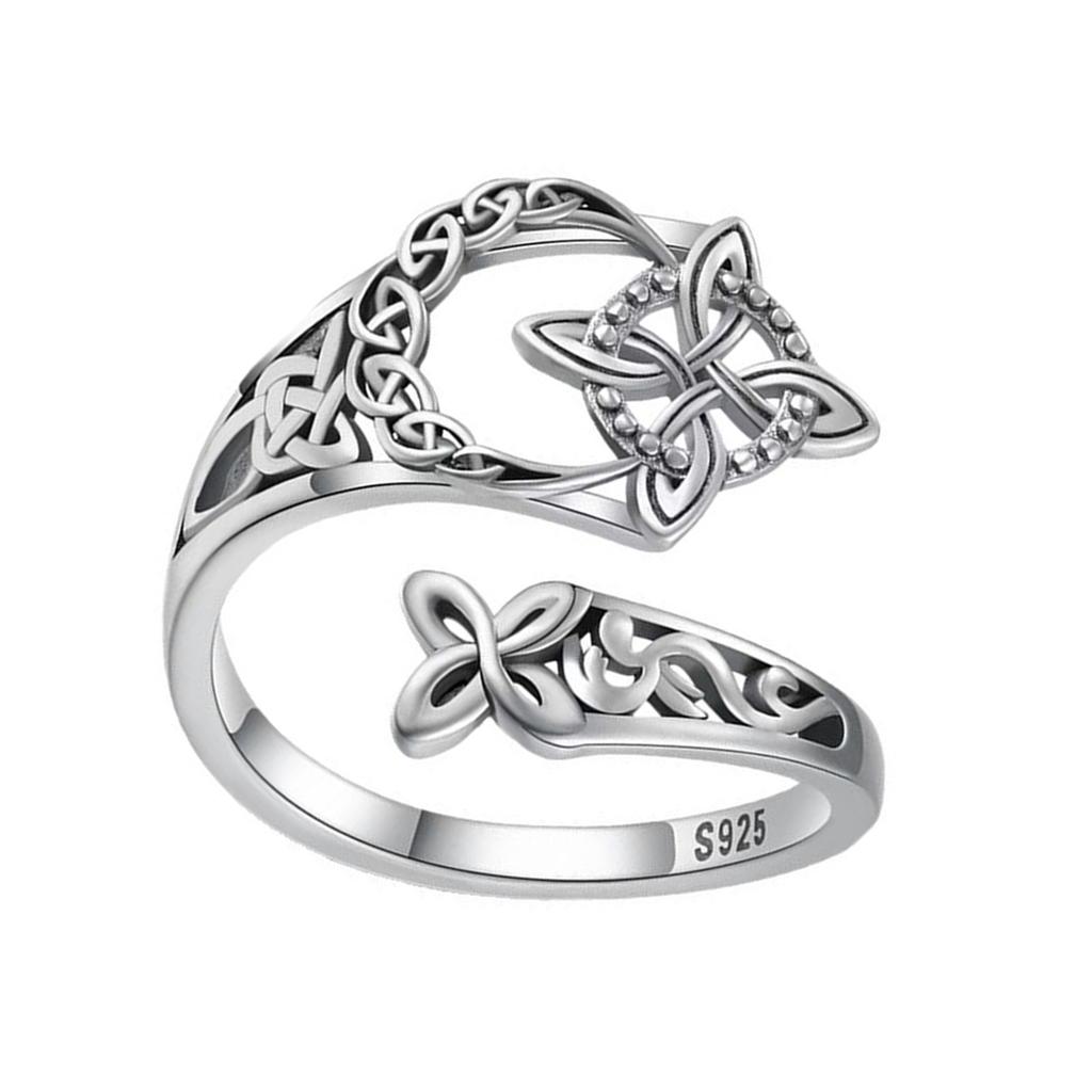 Women Adjustable Thumb Open Rings Silver Color Stacking Knuckle Rings Irregular Geometric for Wife Girls Mother Trendy Jewelry