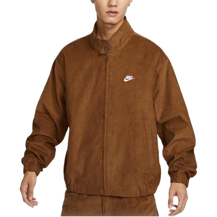 Nike Модная спортивная повседневная тканая мужская куртка с длинным рукавом, коричневая FZ0632-281