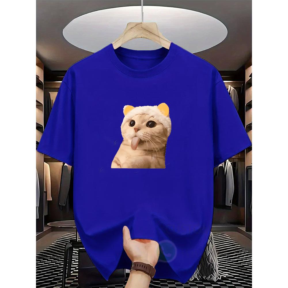 Funny Cat Graphics Vintage Unisexs Summer TShirt Casual Tshirts ONeck ShortSleeved Tee Tops Unisex Oversized Tshirts Streetwear