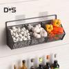Wall Mounted Storage Basket Strong Load-bearing Hollow Design Easy To Install Kitchen Vegetable Onion Organizer Storage Holder
