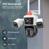 16-мегапиксельная 8K WiFi камера видеонаблюдения с четырьмя объективами, тремя экранами, 10-кратным зумом, наружная PTZ-видеокамера с автоматическим отслеживанием, 6K водонепроницаемая камера видеонаблюдения