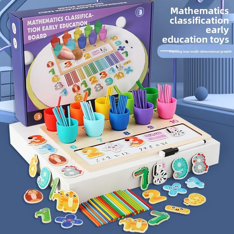 Wooden Counting Board Educational Toy For Kids Math Skills And Color Sorting