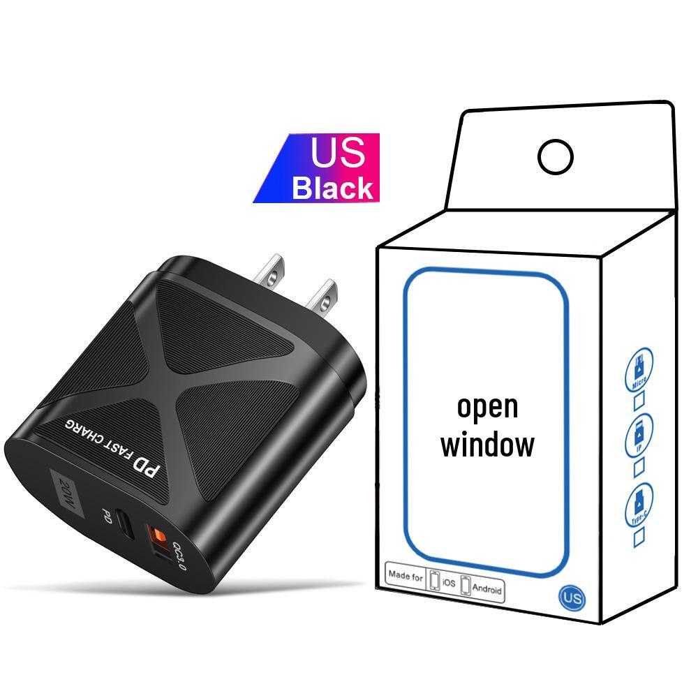 USB-адаптер для путешествий 5В/9В/12В с PD20W и QC3.0 Быстрая зарядка - Стандарт США/ЕС/Великобритании