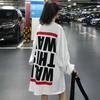 Plus Size Casual Letter Printing Tshirts Women's Oversized Clothing Summer Loose Long Sleeve Tops Ladies T-Shirts