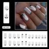 square simple aurora black and white mandarin duck color glitter line manicure  ins wind wearing nail piece