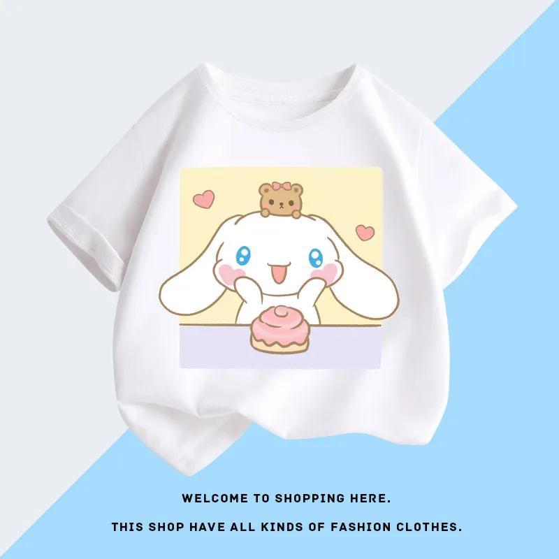 Cute Jade Cassia Dog Children's T-shirt Big Eared Dog Foreign Style Summer New Cotton Versatile Half Sleeve Parent-child Outfit