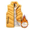 Plus Size Winter Fleece-Lined Thickened Vest for Men, Autumn and Winter Warm Outdoor Lamb Wool Vest with Stand Collar and Sleeveless Design
