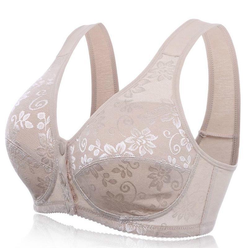 Хлопковые бюстгальтеры с пряжкой спереди, женское нижнее белье, передний закрытый бюстгальтер для отдыха, удобное нижнее белье