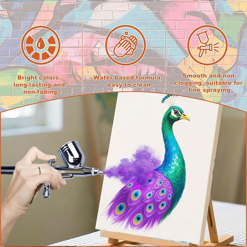 30 мл Многофункциональный набор акриловых красок на водной основе для аэрографа - 28/12 цветов для моделей и DIY-проектов на холсте