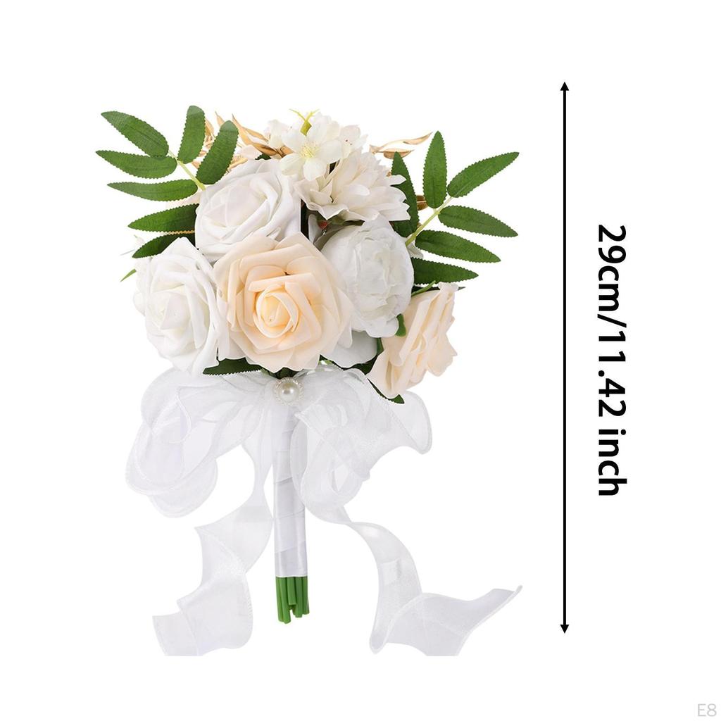 11.4inch Silk Roses Bridesmaid Wedding Bouquet Bride Flower