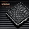 In-Stock Modern Leather 20-Piece Cigarette Case with Elastic Band - Portable Men's Smoking Accessory