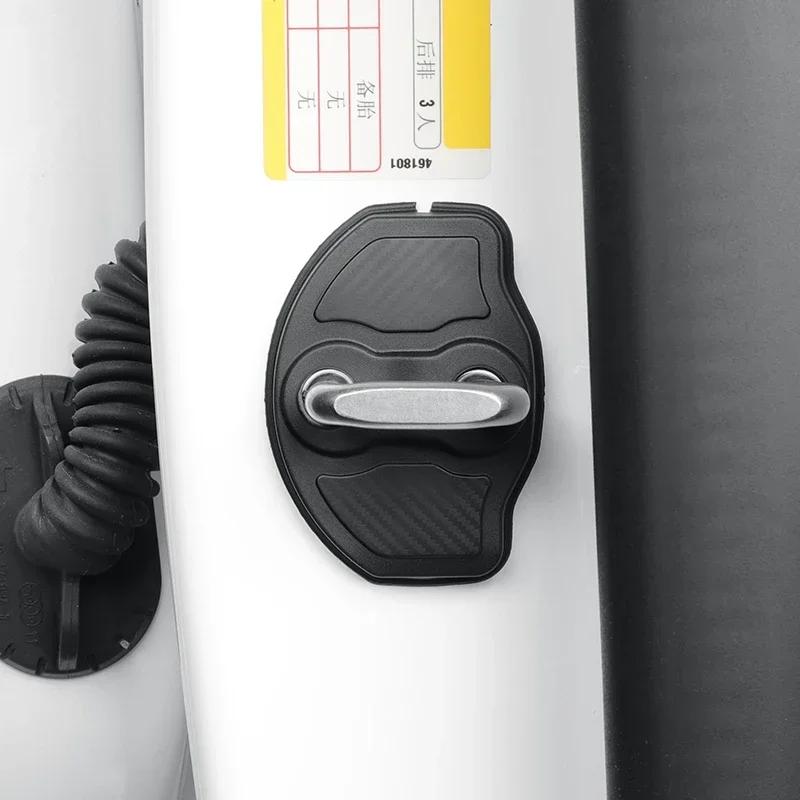 4 шт. Автомобильная дверная демпфирующая подушка для бесшумной работы, силиконовая накладка на пряжку дверного замка для Tesla Model Y/3/3+ Highland 2017-2024, автомобильные аксессуары