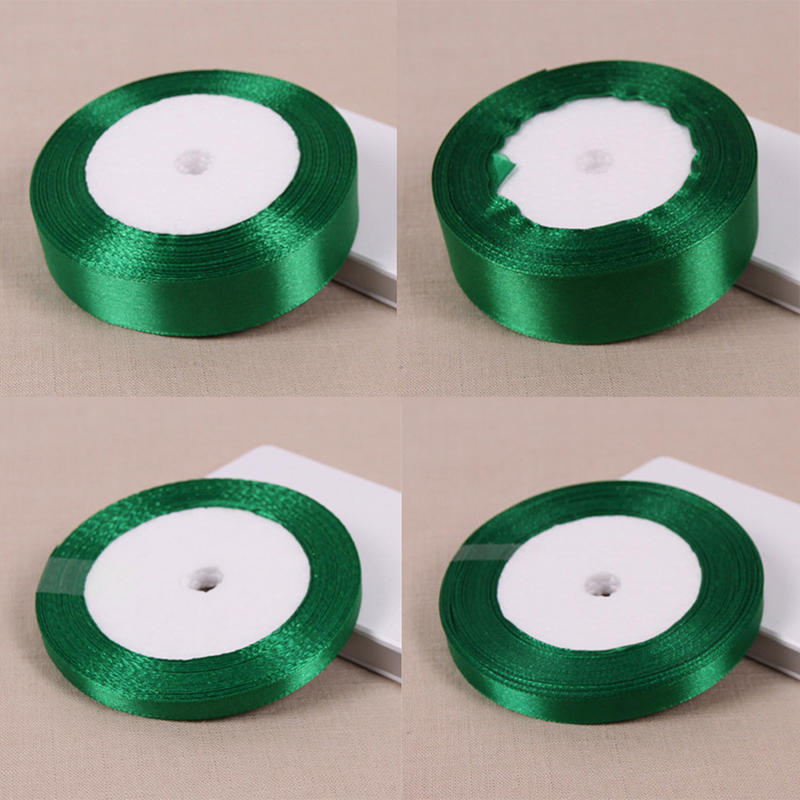 Dark Green 25 Yards Silk Satin Ribbon Wedding Party Decoration Gift Wrapping Christmas Year Apparel