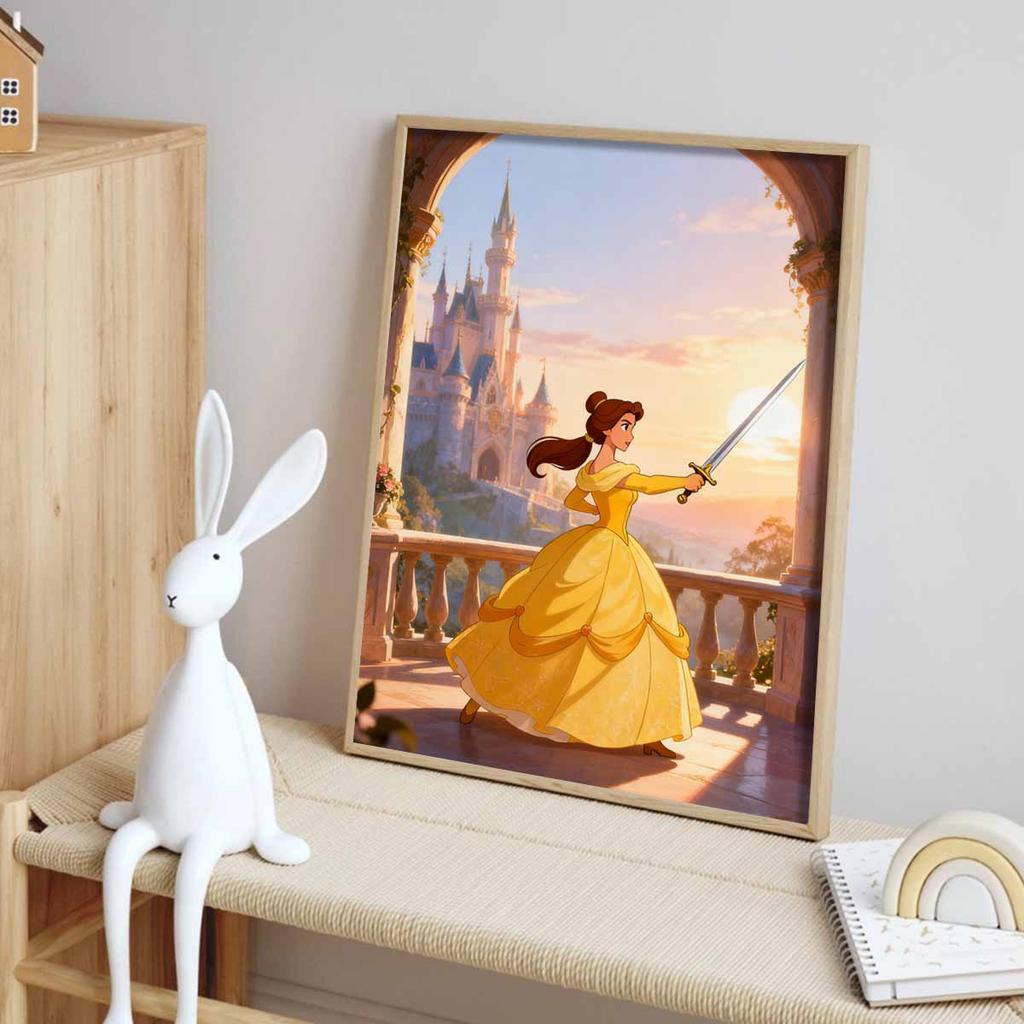 Disney Belle sword princess castle 5D handmade diy diamond painting, home wall decoration