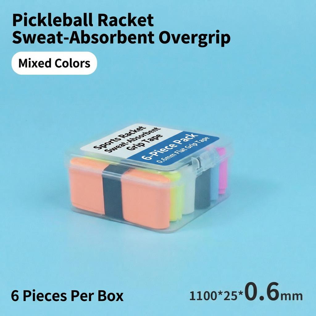 VS Boxed Pickleball Racket Hand Glue 0.6mm Thick Breathable Soft Chewy Lightweight Durable Non-slip Sweat Absorption for