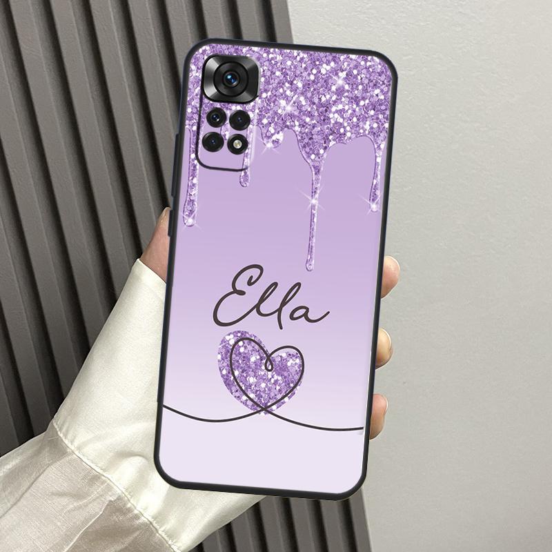 Personalised shinee hearts name initials Case For Xiaomi Redmi Note 11 11S 10 10S 9S 8 12 Pro Redmi 9 10 12C 9C 9T 10A 10C Cover