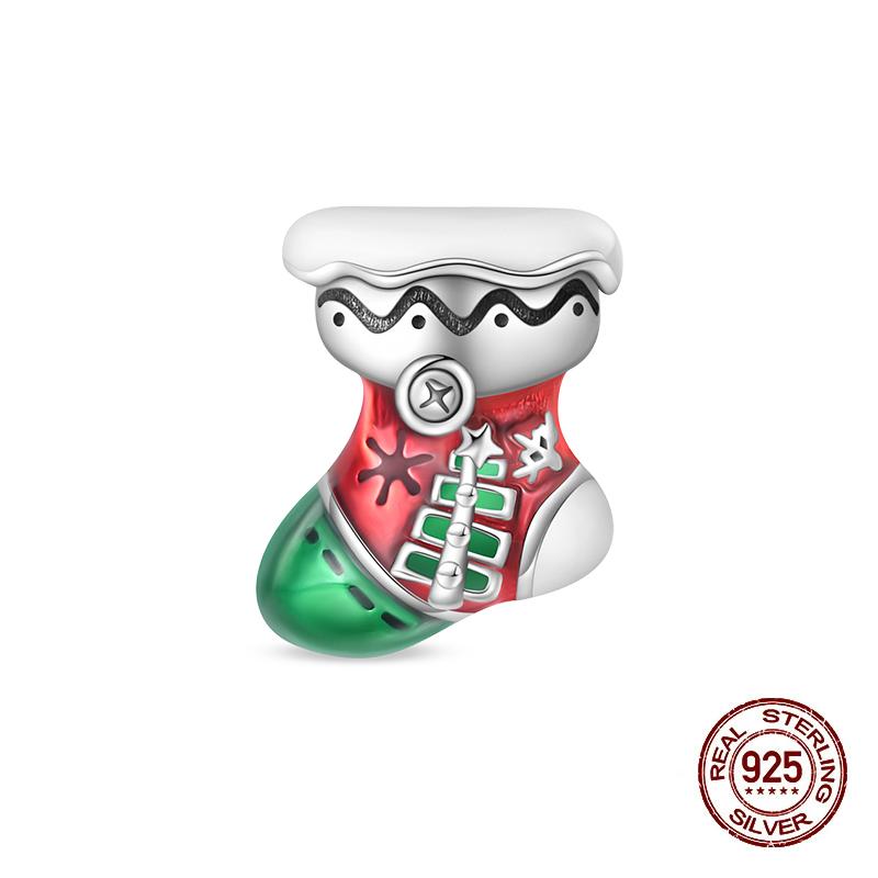 Зимние Шармы Медь Лось Медведь Санта Клаус Шармы Бусины Подходят для Оригинальных Браслетов Для Женщин Сделай Сам Праздничные Ювелирные Изделия Подарки