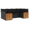 VidaXL Salon de Jardin avec Coussins 6 pcs, Canapés de Terrasse, Ensemble de Meubles de Patio, Mobilier d'Extérieur, Noir 3227938