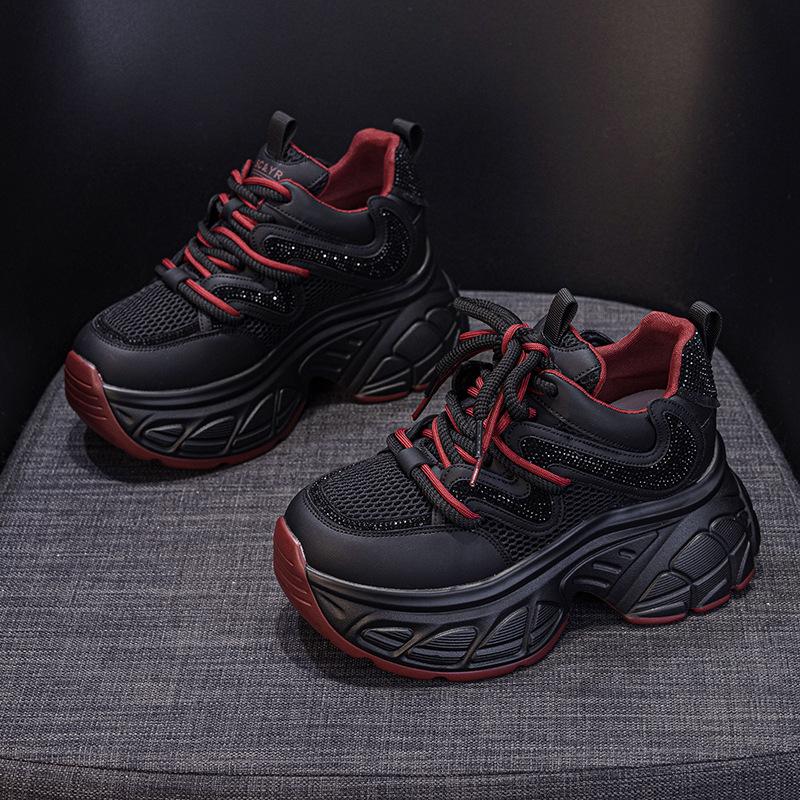 Женские кроссовки «папины кроссовки» весна 2025 новинка интернет-знаменитость на толстой подошве со скрытой платформой повседневные универсальные модные на шнуровке