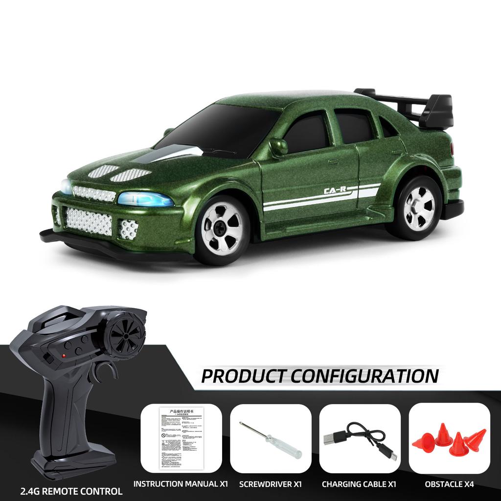 Машинка на радиоуправлении 1/64 Масштаб 2,4 ГГц Сплав 4WD Дрифт-гонки Мини RC Машинка Перезаряжаемая Игрушка для Мальчиков Детей Взрослых Настольная Игра Подарок