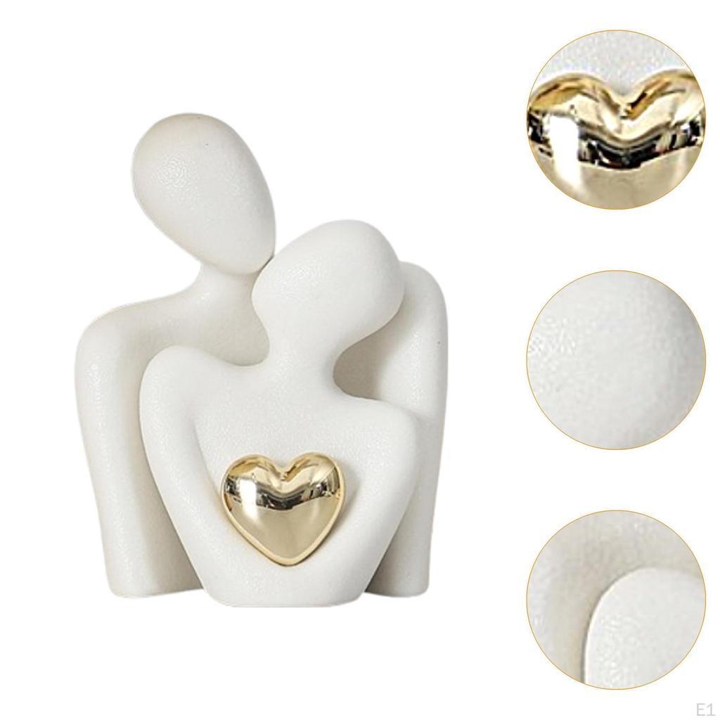 Couple Statue Abstract Sculpture Art Ceramic Sculpture, Hugging Figurine, for