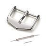 Jumpsunfun 16mm 316L Stainless Steel Polished Pin Buckle Watch Band Replacement Clasp with Replacement Tool, Silver