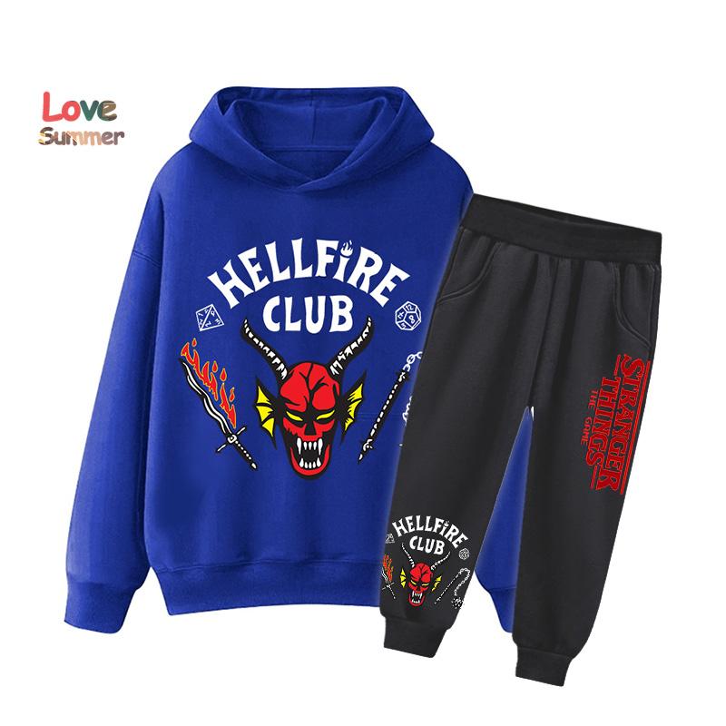 2025 Дешевые Популярные Новинки для Мальчика Девочки Повседневная Одежда Stranger Things Графика Повседневный Стиль Осень Зима Худи Спортивный Костюм