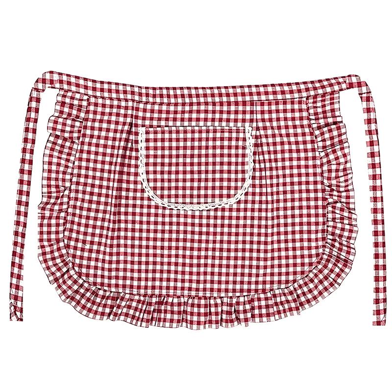 Фартук Клетчатый Квадратный Полуфартук Хлопковый Материал Пятноустойчивый Дышащий Домашняя Кулинария Рабочая Одежда Кухонные Аксессуары