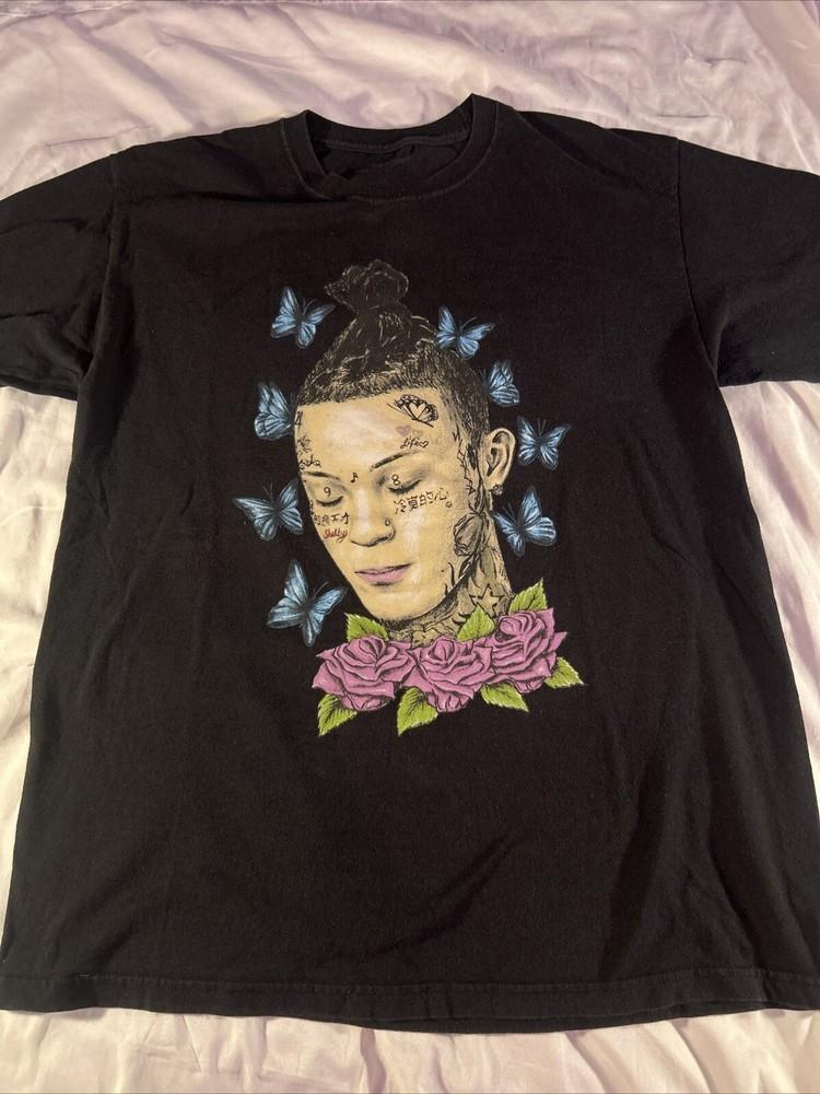 Редкая футболка Lil Skies с бабочкой и розами, все размеры от S до 5XL, SE261, БЕСПЛАТНАЯ ДОСТАВКА, Унисекс