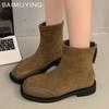 Suede Chunky Woman Ankle Boots Designer Fashion Casual Walking Shoes 2024 Winter New Trend Cozy Dress Eleglant Goth Botas Mujer