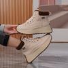 Зимние новые бархатные высокие хлопковые ботинки на платформе короткие ботильоны водонепроницаемые и нескользящие снегоступы DKV