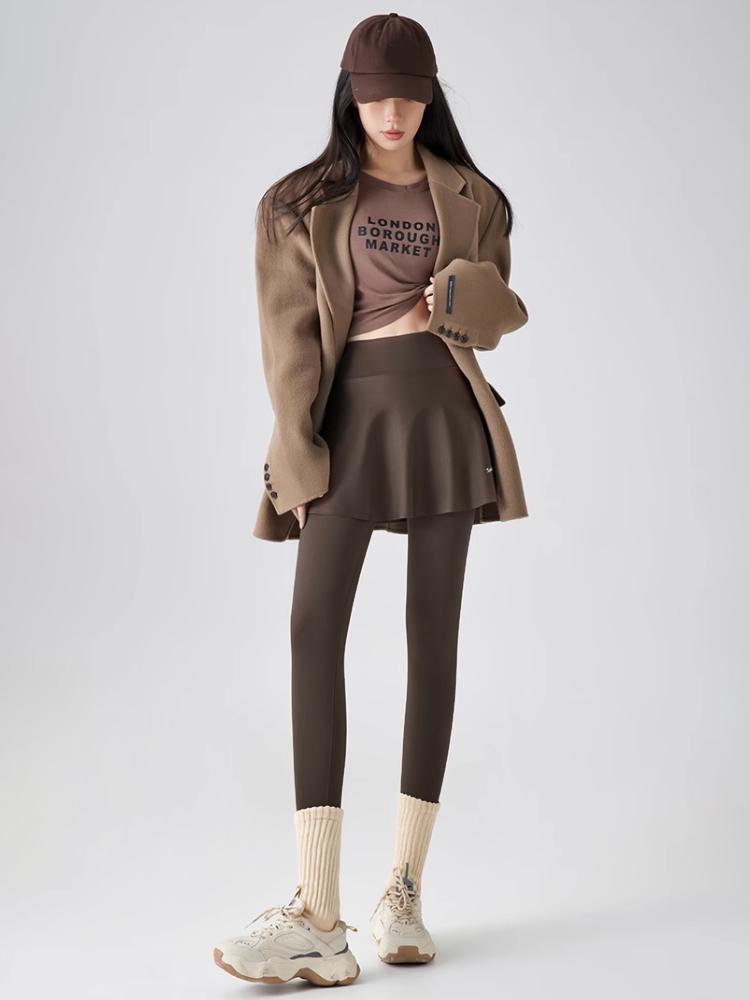 Флисовые леггинсы, осенне-зимняя юбка-трапеция, теплые искусственные двухсекционные брюки с изображением акулы, женские спортивные бесшовные леггинсы с высокой талией для йоги