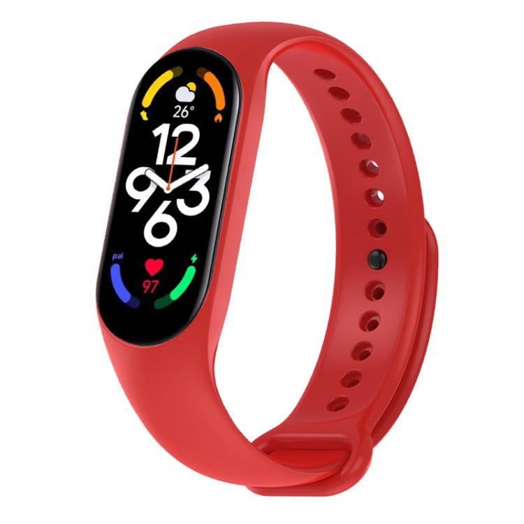 Solid Color Integrated‑Cover Silicone Watch Band for Xiaomi Smart Band 10 9 8, Replacement Strap, Strap Only