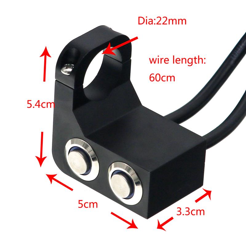 LMoDri, алюминиевый сплав, переключатель фар на руль мотоцикла, универсальный водонепроницаемый переключатель, 12 В, противотуманный прожектор, крепление на зеркало