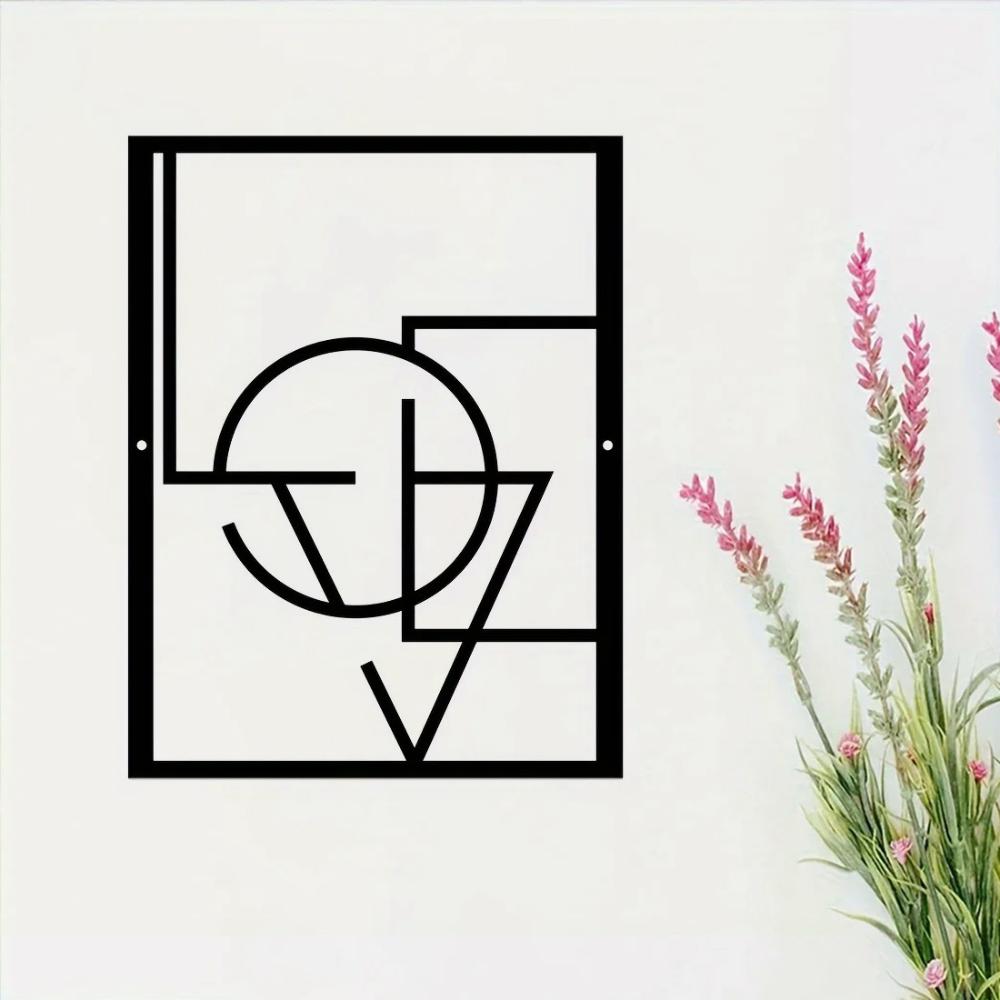 Abstract Wall Hanging Ornament, Geometric Wall Art Decor, Large Abstract Metal Wall Art Decor, Outdoor Art Wall Office Decor