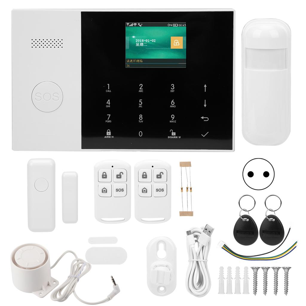 WIFI+GSM+GPRS 2.4in TFT Alarm System AntiTheft Detector with SOS Button for Home Surveillance for