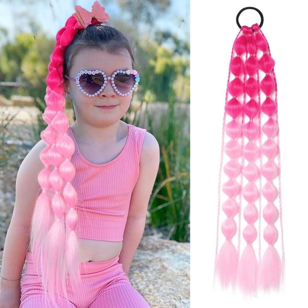 with Hair Tie Kids Bubble Ponytail Extension 20" Ombre Crazy Hair Day Accessories