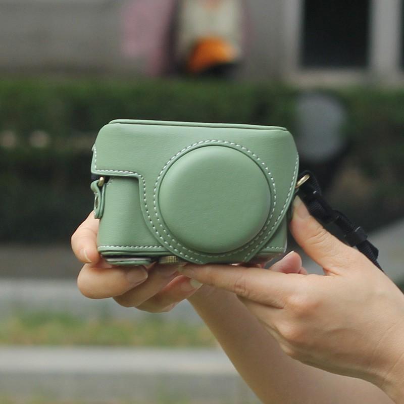 Sony ZV-1 ZV-1F Camera Case With Stand PU Leather Cover Compact Digital Cute Cartoon Design Shoulder Strap Bag