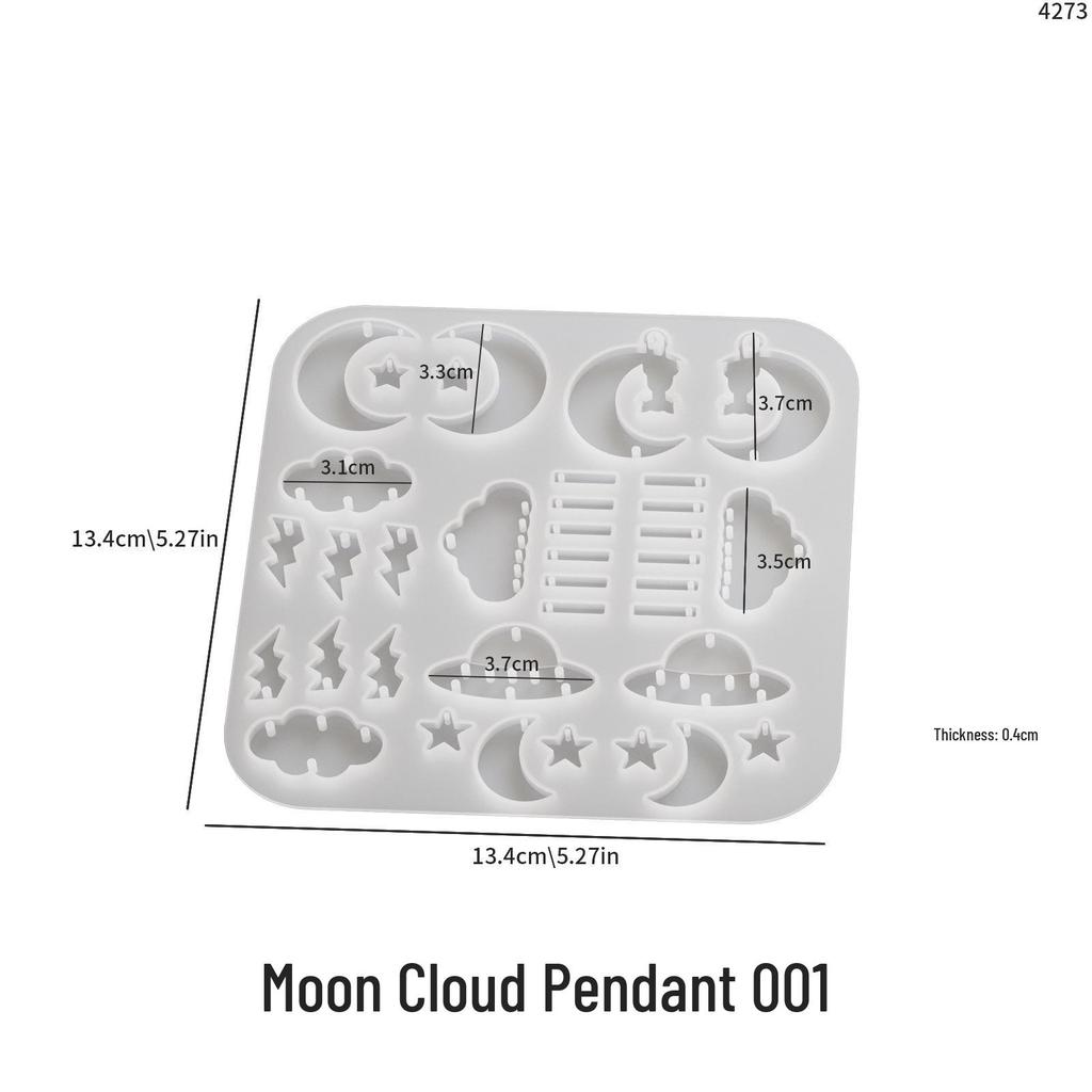 DIY Форма из Эпоксидной Смолы 'Мак' для Подвесок и Серёг в Виде Зонта, Луны, Облаков, Планеты и Молнии