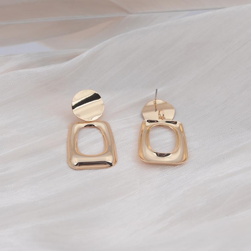 Простые серьги-капли квадратной формы для женщин, модные серьги с геометрическим дизайном с серебряной иглой, женские популярные украшения ARI