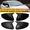 Для Peugeot 208 2008 2012-2018 C3 2016-2020 2x Автомобильная наклейка Накладка на зеркало заднего вида Боковое зеркало Заглушка крыла Внешний корпус Отделка ABS