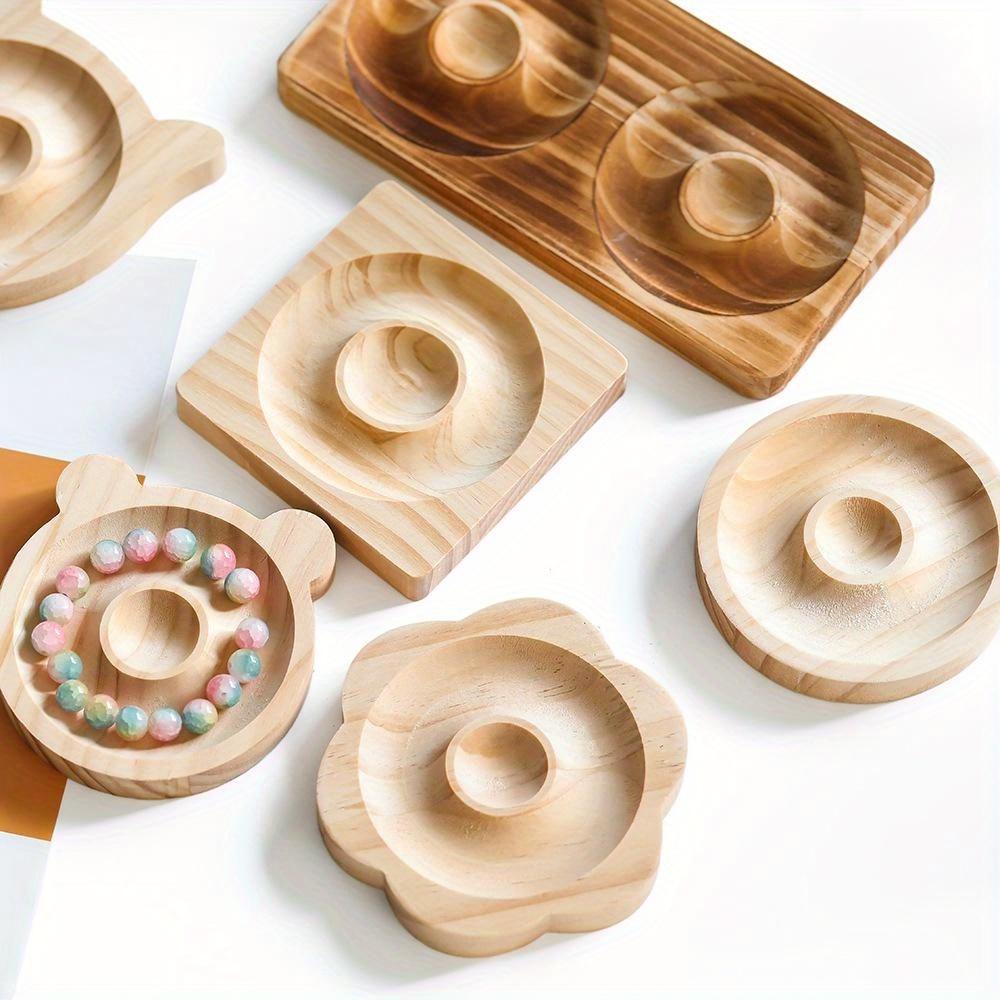Wooden Beading Design Board Suitable Bracelet Display Stand for Jewelry Making Necklaces Crafts Tray